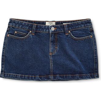 Cotton On Womens Micro Low Denim Skirt in Celeste Blue at Nordstrom, Size 14