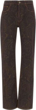 Etro Broek - Dames - Jeans - Bruin - Maat: W28 Zijde