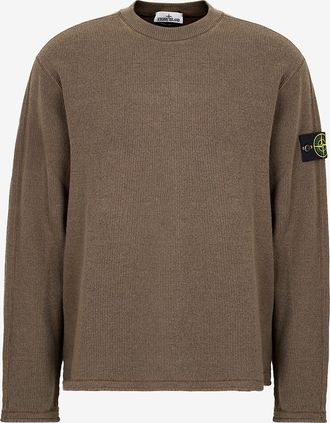 Stone Island Gerippter Rundhalspullover 6100044 Ribed Wool Nylon