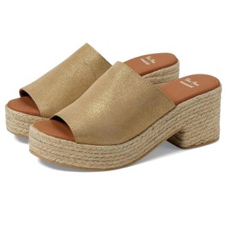 Toni Pons Andrea Sandal Platinum Leather Slip On Block Heel HAWK554