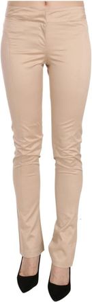 Just Cavalli Elegante Cr&egrave;me Skinny Broek - Dames - Slim Fit Broeken - Beige - XS - Katoen - Broeken