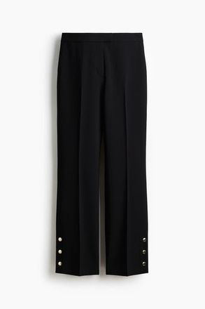 H&M Bootcut Trousers in Black at Nordstrom, Size 18