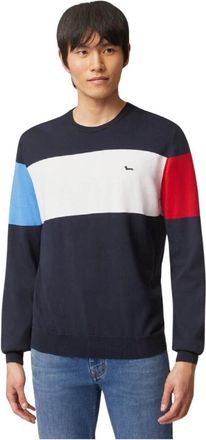Harmont & Blaine Blauwe Trui Maglia - Heren - Sweatshirts - Veelkleurig - 3XL - Katoen - Hoodies & sweatvesten