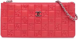 Chanel 2004-2005 Lambskin Precious Symbols Pochette shoulder bag - women - Lambskin - One Size - Pink