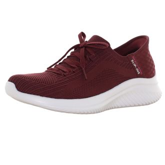 Skechers Womens Ultra Flex 3.0 Brilliant Path Slip-On Sneakers, Burgundy Knit/Trim, 5.5 UK