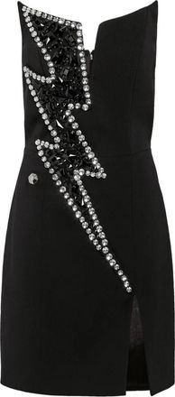 Philipp Plein Mini Jurk Thunder - Dames - Feestkleedjes - Zwart - S - Polyester - Kleedjes