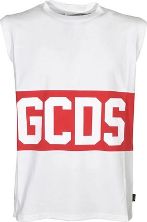GCDS Sleeveless Top - Heren - Tops zonder mouwen - Wit - M - Tops