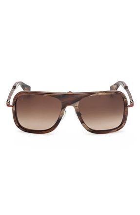 Christian Louboutin 58mm Navigator Sunglasses in Brown Horn /Bronze Red at Nordstrom