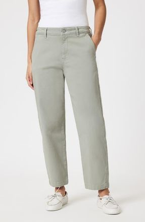 Mavi Lauren Stretch Cotton Twill Pants in Lint Casual Twill at Nordstrom, Size 24 X 28