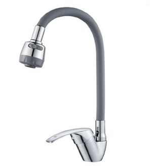 Trade Shop Trade Shop - Miscelatore Rubinetto Lavello Cucina Canna Flessibile Rompigetto Grigio 79914