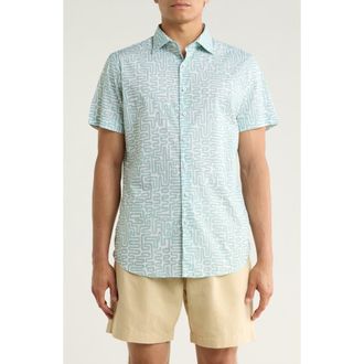 Rodd & Gunn Fenchurch Short Sleeve Button-Up Shirt in Mint at Nordstrom Rack, Size Xx-Large