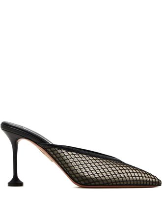 Aquazzura 85mm Bisous mesh pumps - Black
