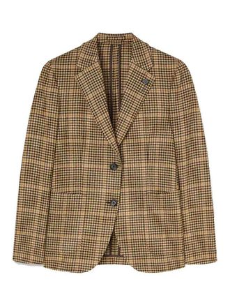 Lardini Single-Breasted Houndstooth Jacket