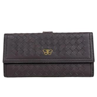 Bottega Veneta Brown Leather Long Wallet (Tri-Fold) (Pre-Owned)