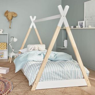 Sweeek Letto tenda per bambini 190cm pino naturale, base inclusa
