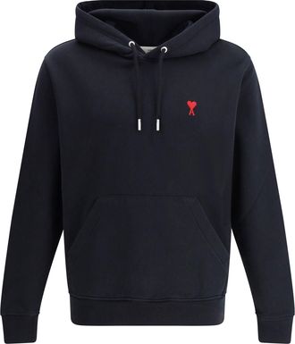 Ami Mens Hoodie Black Cotton Sweatshirts Sweater