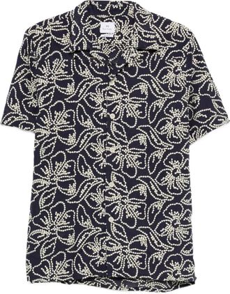 Paul Smith Camicia con ricamo a fiori - Blu