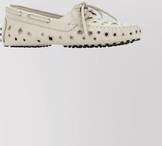 Gimaguas suede loafers with bow and perforated design