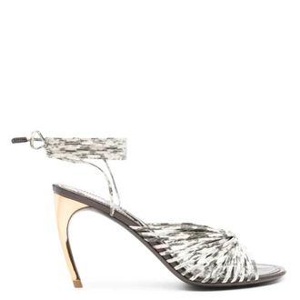Ferragamo Ferragamo 95mm Caged Design Leather Sandals