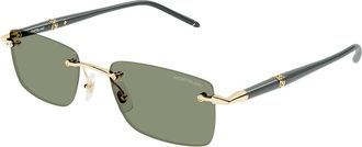 Montblanc MB0344S Asian Fit 005 Mens Sunglasses Gold Size 54