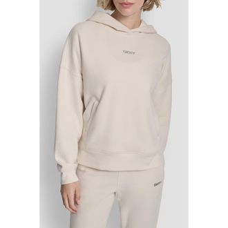 DKNY Metallic Bubble Logo Pullover Hoodie in Eggnog at Nordstrom Rack, Size X-Large