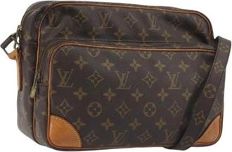 Louis Vuitton Pre-owned Vintage Monogram Canvas Shoulder Bag - Dames - Vintage Schoudertas - Bruin - ONE Size - Leer - Vintage