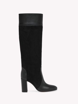 Gianvito Rossi Sheffield Boots in Black Calf And Fabric at Nordstrom, Size 41.5