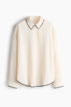 H&M Oversized Strandbluse - Cremefarben