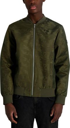 Karl Lagerfeld Camo Bomber Jacket in Olive at Nordstrom, Size Xx-Large