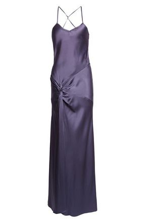 Victoria Beckham Draped Satin Camisole Gown in Eclipse at Nordstrom, Size 4 Us