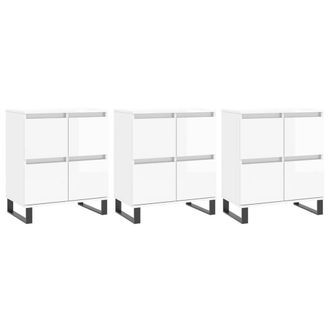 Berkfield Home Sideboards 3 pcs High Gloss White Engineered Wood
