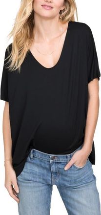 Hatch The Perfect Vee Maternity Tee in Black at Nordstrom, Size 2