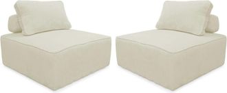 Sweeek Sof&aacute; modular de pana, 2 plazas, crema