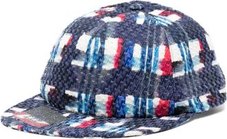 Chanel 2000s logo-appliqué tweed flat-brim baseball cap - women - Cotton/Silk/Polyamide/Polyurethane/glass - One Size - Multicolour