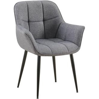 Clp Clp - Silla De Comedor Roseville En Tela O Polipiel Gris Oscuro Tela