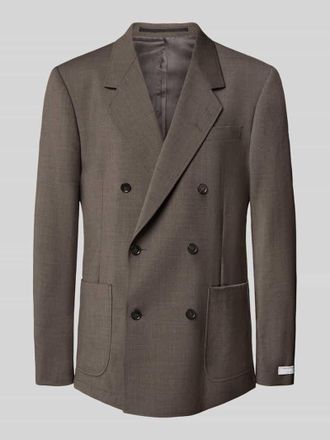 Tiger Of Sweden Wollsakko mit doppelreihiger Knopfleiste Modell Jeen in Mittelbraun, Gr&ouml;&szlig;e 54