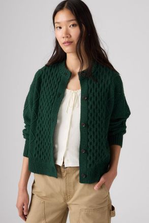Levi's Charlotte Crewneck Cardigan - Donna - XS - Verde / Pine Grove Heather