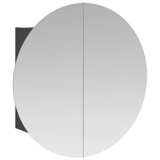 vidaXL Armario De Ba&ntilde;o Con Espejo Redondo Y Led Gris 40x40x17,5 Cm Vidaxl