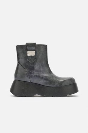 Ganni Grey Kat Low Boots in Dark
