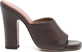 PARIS TEXAS Zwarte Lamsvacht Open-Teen Sandalen - Dames - Muiltjes - Bruin - 38 EU - Schoenen