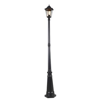 QAZQA Cl&aacute;sico/antiguo Linterna Inteligente De Exterior Negra 200 Cm Ip44 Con Wifi St64 - Havana Acero Inoxidable /vidrio Alargada Adecuado Para Led Max. 1 X