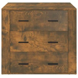 Berkfield Home Sideboard Smoked Oak 80x33x70 cm Engineered Wood in Brown | Size: 80 x 33 x 70 cm