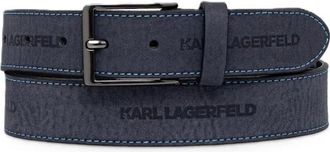 Karl Lagerfeld Leren Riem met Logo Accenten - Heren - Riemen - Zwart - 90 CM - Leer - Accessoires