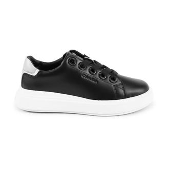 Calvin Klein Sneakers, female, Black, Size: 11 US Black Leather Minimalist Sneakers