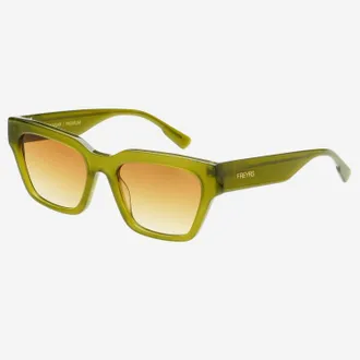 Freyrs Eyewear Unisex - Hayden Acetate Rectangular Sunglasses In Midnight Olive