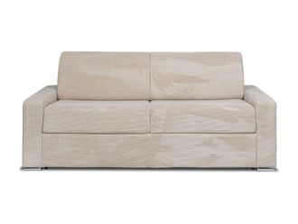 VENTE-UNIQUE.COM Sof&aacute; cama terciopelo 4 plazas beige 216x223cm