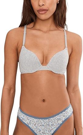 Natori Bliss Cotton Convertible T-Shirt Bra Womens Bra Light Grey Heather : 34DDD, Cotton/Elastane/Lycra
