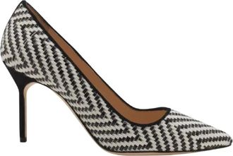 Manolo Blahnik BB Pointed Toe Pump - Dames - Pumps - Zwart - 39 1/2 EU - Leer - Schoenen