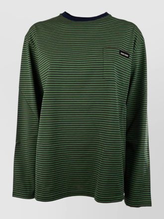 Miu Miu striped knit crew neck long sleeve top