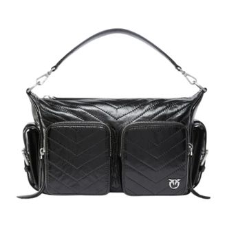 Pinko Handbags, female, Black, ONE SIZE, Crossbody bag Love baguette